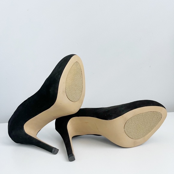 Express Faux Suede Black Platform Heels - Picture 4 of 4